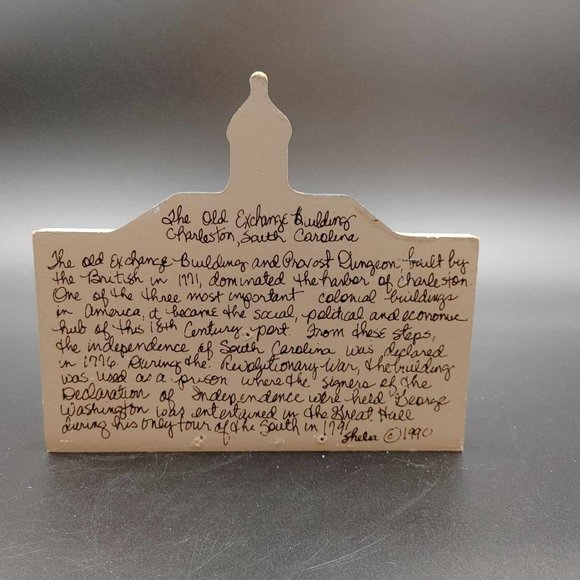 VTG Shelia Collectibles Old Exhange Building Charleston, SC 1990 Shelf Sitter - Picture 7 of 9